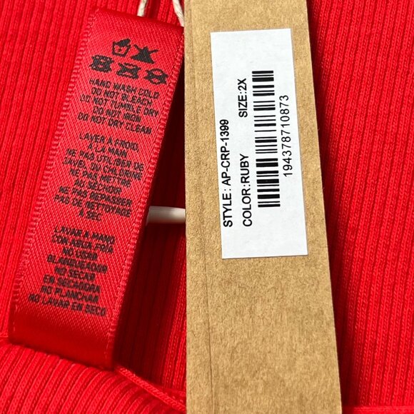 SKIMS Cotton Rib Super Crop Tank Ruby 2X - Picture 9 of 10